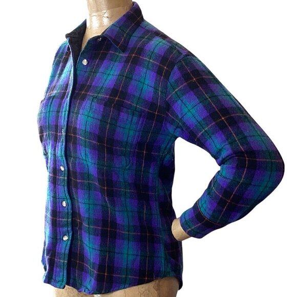 VTG REI Wool Nylon Plaid Button Down Shirt Sz S #325E - Picture 5 of 8